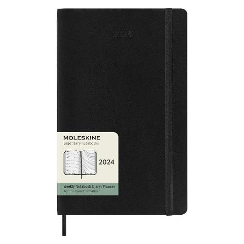 Agenda settimanale 2024 12m Gen-Dic Large Soft Nero (13x21 cm) 56668