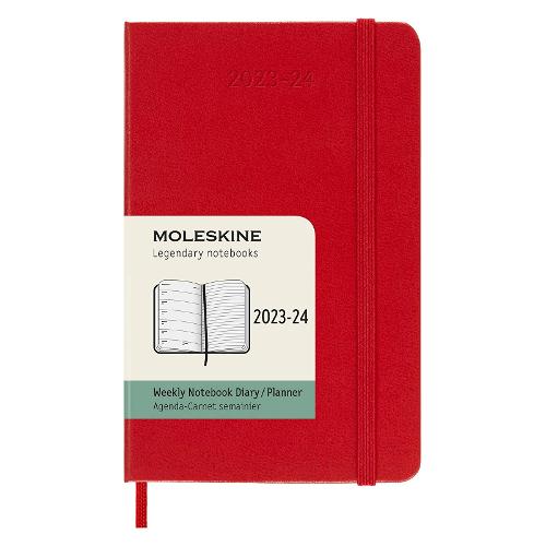 Agenda settimanale 2023/24 18m Lug-Dic Pocket Hard Rosso (9x14 cm) 56989