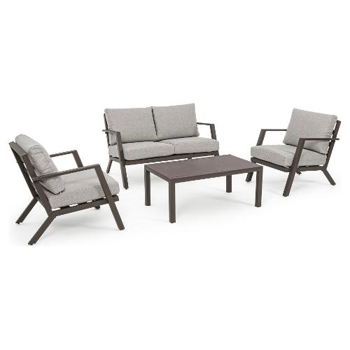 Set da esterno alluminio HARLEY 4 posti Coffee 0663101