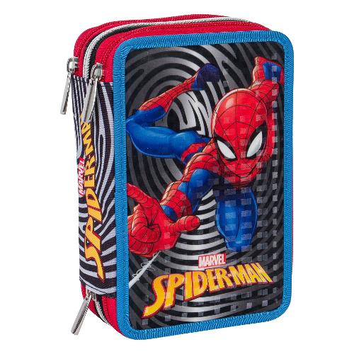 Astuccio triplo scomparto accessoriato MARVEL SPIDERMAN 302902300 36 colori con penne e accessori