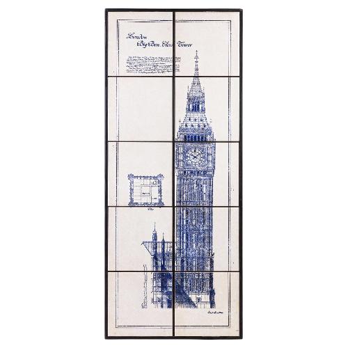 MAJOLIC Quadro Bianco e Blu (43x104cm) 0245096
