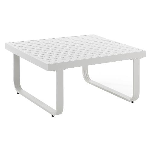 Tavolino da esterno alluminio ISCHIA Bianco avorio opaco (80x80x40cm) 3502