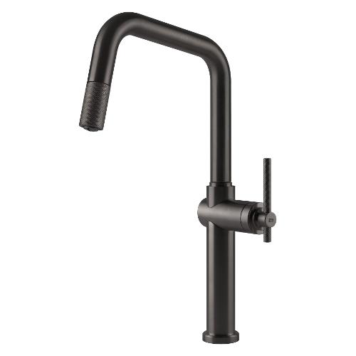 Miscelatore lavello doccetta estraibile HABITO Black metal brushed 60652 707