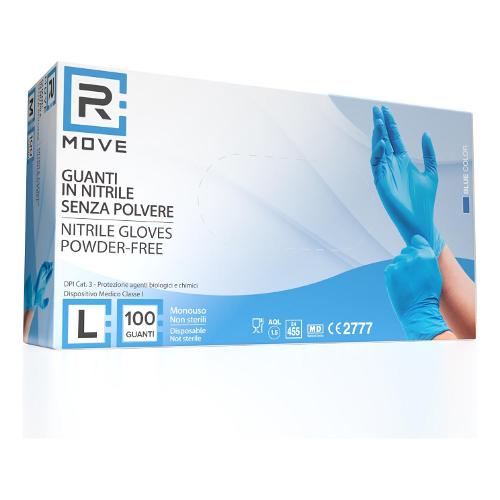 Guanti monouso 100 pz Medical Blu taglia L RMGLBL100003
