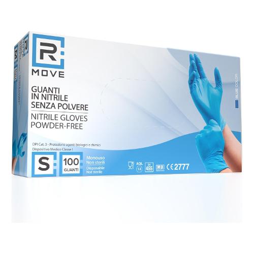 Guanti monouso 100 pz Medical Blu taglia S RMGLBL100001