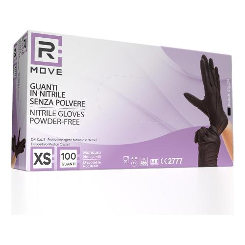 Guanti monouso 100 pz Medical Nero taglia XS RMGLBK100005
