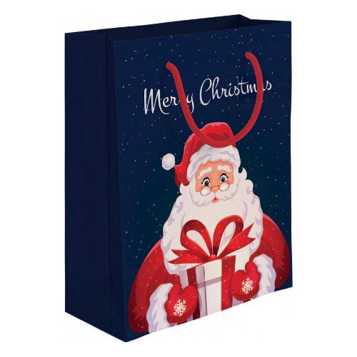 Shopper regalo natalizio (31,5x12x45 cm) CHRISTMAS SANTA CLAUS Blu e Rosso BNSC52