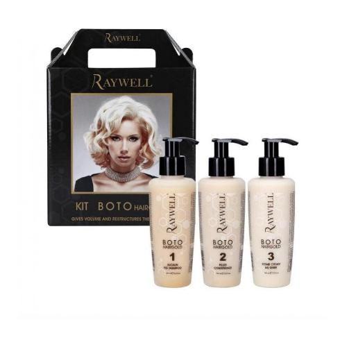 Raywell Kit Botox Hairgold Ristrutturante Volumizzante 150 ml x 3 Pz