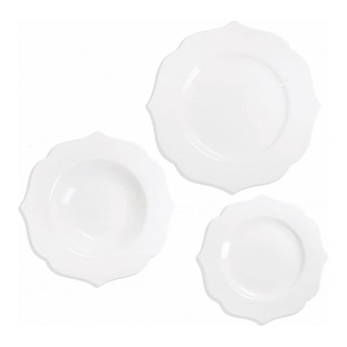 Servizio piatti Bone China 18 pz QUEEN Bianco 52885