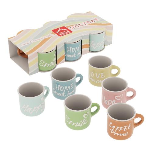 Set tazzine caffè ceramica 6 pz HOLIDAY Colori assortiti Art 41