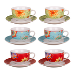 Amicasa .Set 6 Tazze Te' C/P. Flowers Art. 40