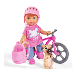 Evi Holiday (Bambola Snodata) In Bici Con Cagnolino