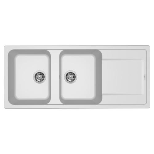 Lavello 2 vasche (116x50cm) LIFE 500 Bianco Opaco LG250068