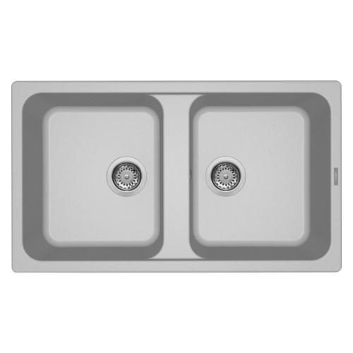 Lavello 2 vasche (86x50cm) LIFE 450 Nuvola Metal LM245079