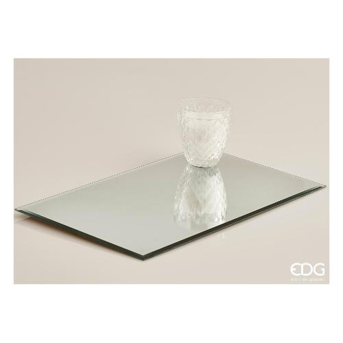 Piatto decorativo Vetro (35x35cm) base specchio Silver 101879 02