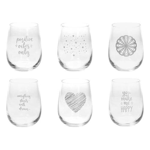 Set bicchieri Acqua 6 pz (470ml) ARGENTADO Trasparente N3585F1M132