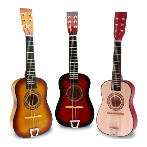 Chitarra giocattolo classica con set 6 corde ricambio (60cm) FATTO DI LEGNO Assortito 04099