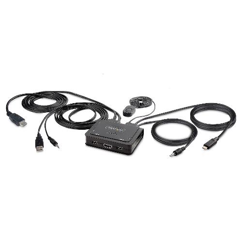 Kvm switch USB C e HDMI Ibrido 4K Black C2 H46 UAC CBL KVM