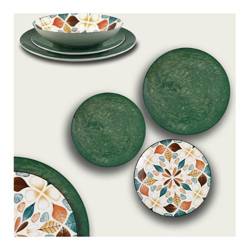Servizio piatti Porcellana 18 pz FLORI Green 58125