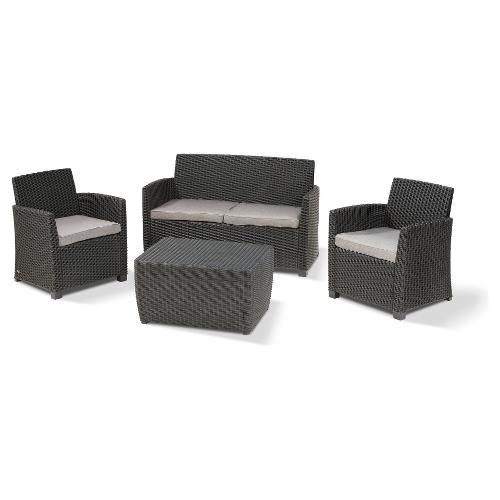Set da esterno resina MIA Lounge 4 posti Grafite K231616