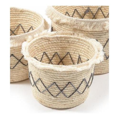 Porta vaso cesto Natural decorato (26x20 cm) 04327
