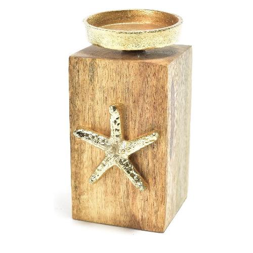 Porta candela (9x7x15cm) Stella MARE Oro 05451