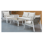 Amicasa .Salottino 4 Posti Alex Alu Bianco/Grigio