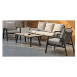 Amicasa .Salottino 5 Posti Alex Alu. Grigio/Beige