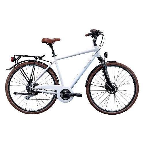 City Bike alluminio ( 24 vel ) 28" MILANO MAN White e Brown DT2801 3148 (taglia 48 )