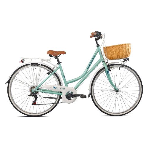 City Bike alluminio ( 6 vel ) 28" con cestino SIENA Acquamarina 24H2261