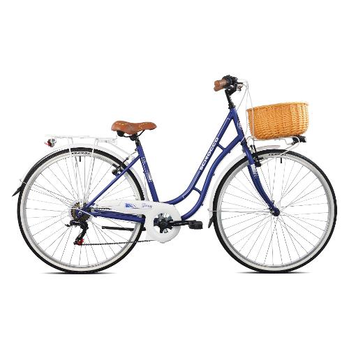 City Bike ( 6 vel ) 28" SIENA con cestino Acciaio Blu 24H2252B