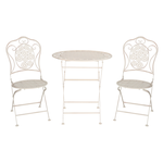 Amicasa .Set Paris: Tavolo D.70 C/2 Sedie Bianco