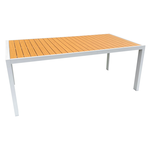 Amicasa .Tavolo Ischia Alu.189/240x100 Bianco/Bro