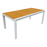 Amicasa .Tavolo Ischia Alu.180X90 Bianco/Brown