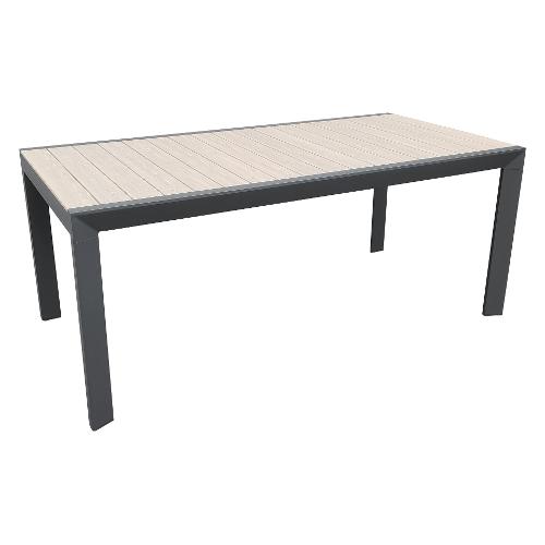 Tavolo da esterno alluminio ISCHIA Fisso Antracite e Grey (180x90x75cm) LY AT 048