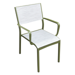 Amicasa .Poltrona Carol Alu. Tex. Verde/Grigia