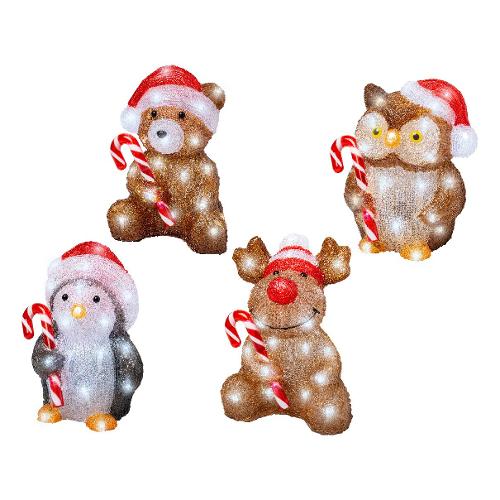 Decoro LUMINEO Animaletto Natalizio acryl Assortito (23,5 cm) nr 32 luci 491338