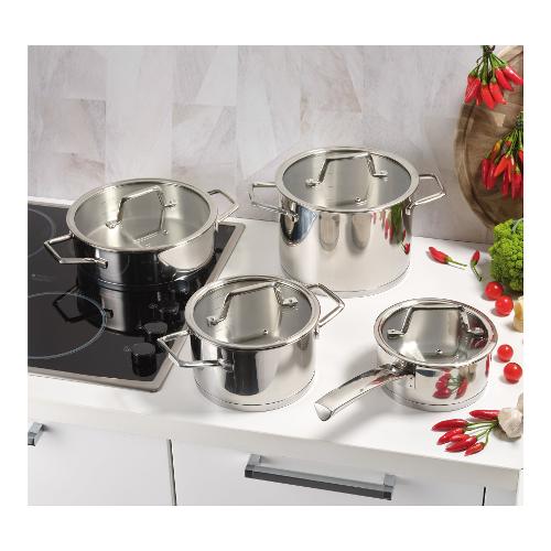 Batteria pentole Inox 8 pz FREE La batteria RATIO è insieme salvaspazio  51122