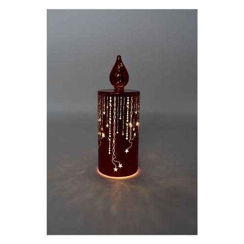 Candela decorativa Natale Stelle traforate effetto flash Oro D3857