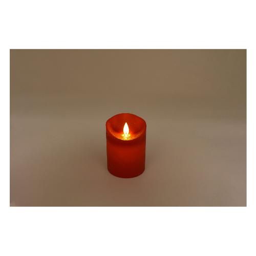Candela led (7,5x10cm) effetto fiamma con timer Rosso D2223