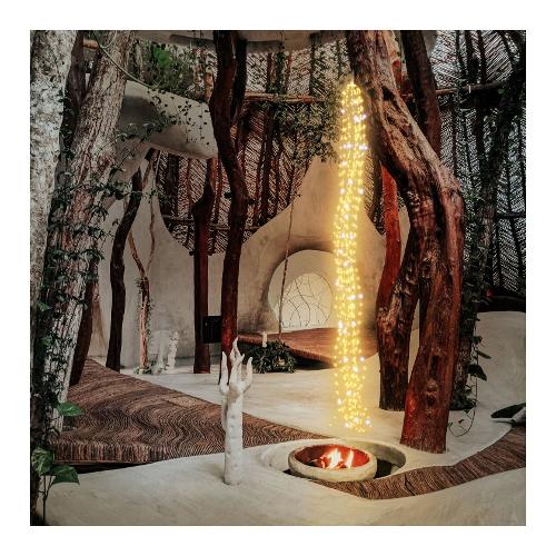 Filo Argento 600 luci - MICROLED Bianco caldo e Bianco freddo (2 + 4 mt) Cascata 15 fili 1 Gioco di luce XMAS KING IP44 74576