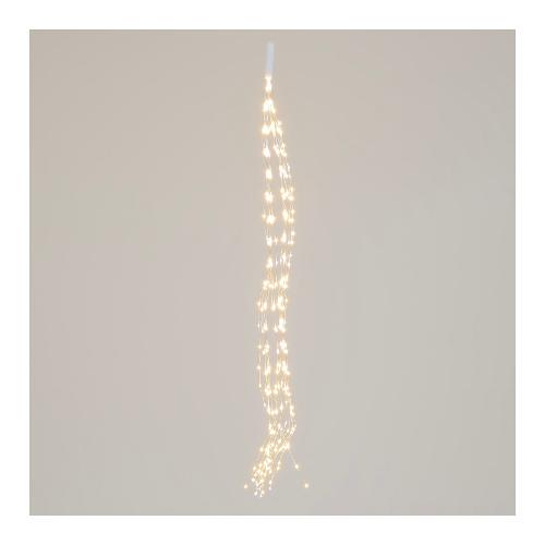 Filo Argento 300 luci - MICROLED Bianco caldo e Bianco freddo (1 + 4 mt) Cascata 15 fili 1 Gioco di luce XMAS KING IP44 74569