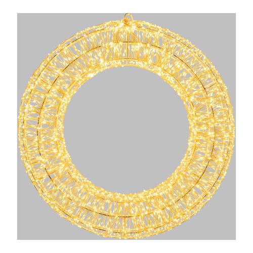 Corona 1 gioco di luce (55cm) (1pz) 3000 luci - MICROLED Bianco caldo IP44 75634