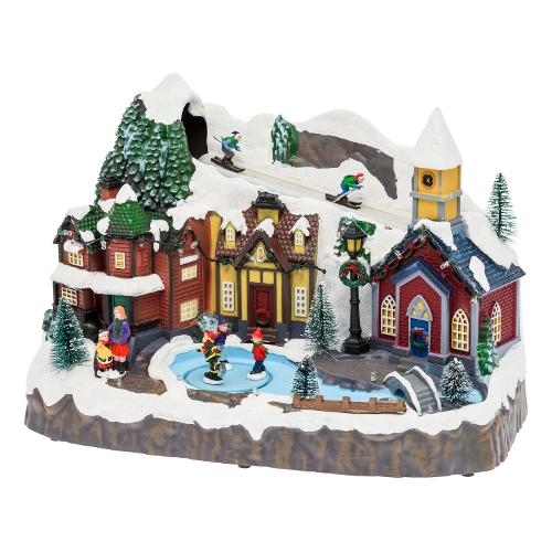 Paesaggio con movimento, luci e musica (34x16x24cm) XMAS KING 73425