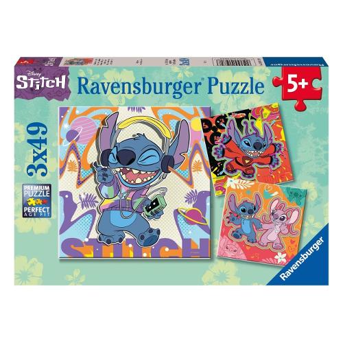Puzzle 3x49 pz 5a+ (18x18cm) DISNEY STITCH Assortito 12001070