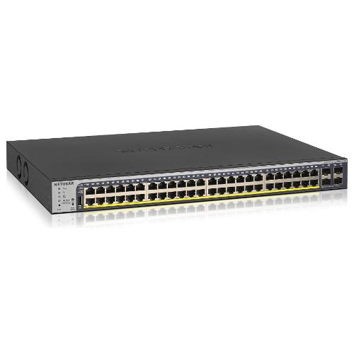 Switch di rete 52 porte PROSAFE Smart PoE+ Black e Silver GS752TP 300EUS Gigabit (1000Base-TX)