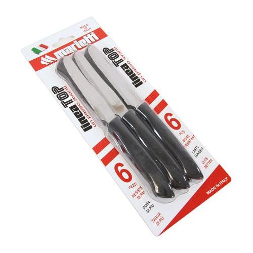 Set coltelli 6 pz lama dentata TOP Nero 13TPB06N