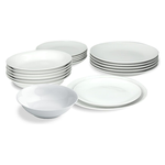 Set 19 piatti tavola Metropolis bianco in porcellana