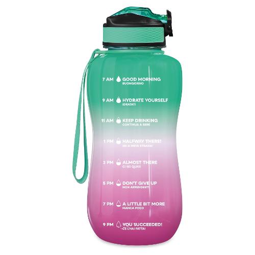 Borraccia Motivazionale (2,2Lt) THE STEEL BOTTLE Rosa e Verde MWB 1PG