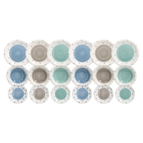 Servizio piatti Stoneware 18 pz LOVELY Multicolor LS170185696